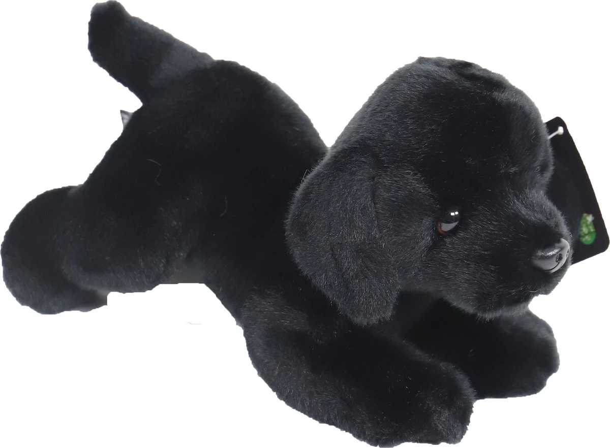 Boony - Natural Decoration - Labrador Pluche Liggend - Zwart - 20 Cm 3 Boony - Natural Decoration - Labrador Pluche Liggend - Zwart - 20 Cm