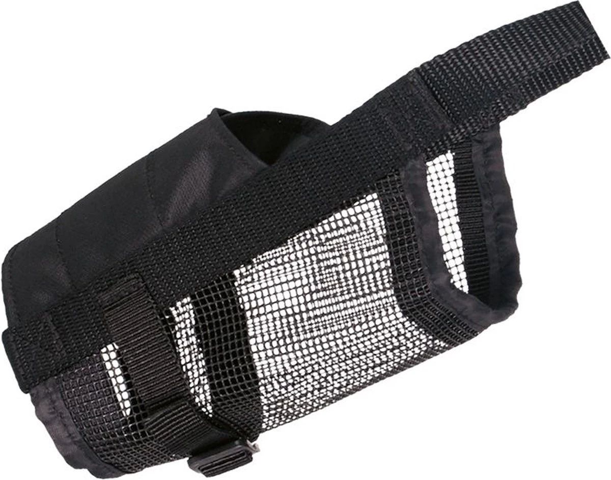 Trixie Muilkorf Polyester Met Gaas Inzet Zwart (M 19-26 CM) 6 Trixie Muilkorf Polyester Met Gaas Inzet Zwart (M 19-26 CM) - Afbeelding 4