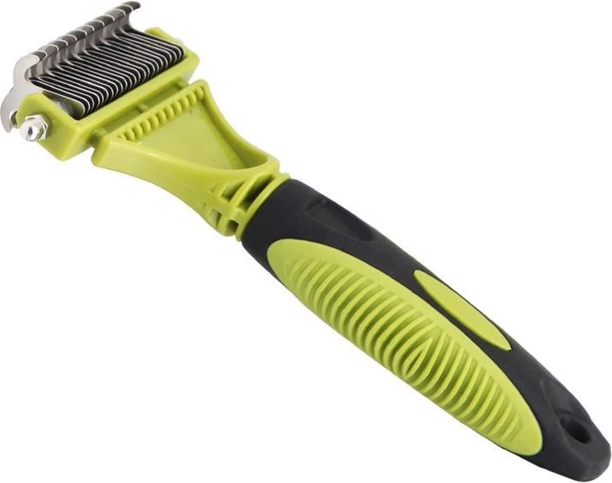Hondenborstel - Dubbelzijdig Ontharing Tool - Herbruikbare Honden & Kattenvachtkam - Huisdier Grooming - 1 Stuk - Groen 4 Hondenborstel - Dubbelzijdig Ontharing Tool - Herbruikbare Honden & Kattenvachtkam - Huisdier Grooming - 1 Stuk - Groen - Afbeelding 2