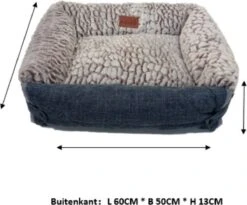 Cannie NEW Comfortabele - Hondenmand - Hondenbed - Warme Winter - 60*50*16 - Blauw -Hondenserie Winkel 1200x997
