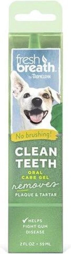 Tropiclean Fresh Breath Clean Teeth Oral Care Gel - Gebitsverzorging - Mint 59 Ml -Hondenserie Winkel 337x1200 1