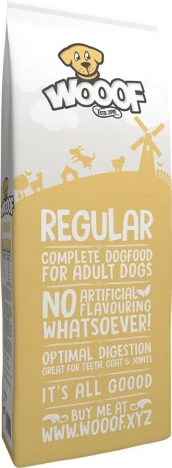 WOOOF Regular 18KG - Geperst Hondenvoer - Geperste Hondenbrokken - Droogvoer - 18KG -Hondenserie Winkel 442x1200