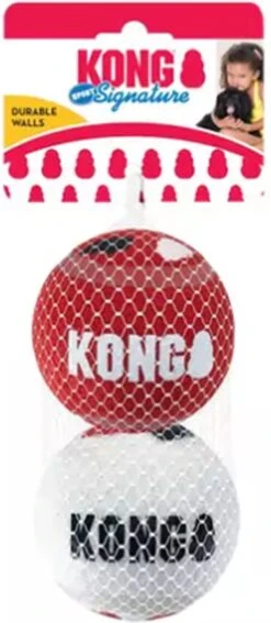 KONG Signature Speelballen S - Steviger Dan Tennisballen - Niet Schurend Materiaal - Speelbal Voor Honden - 3 Stuks -Hondenserie Winkel 523x1200