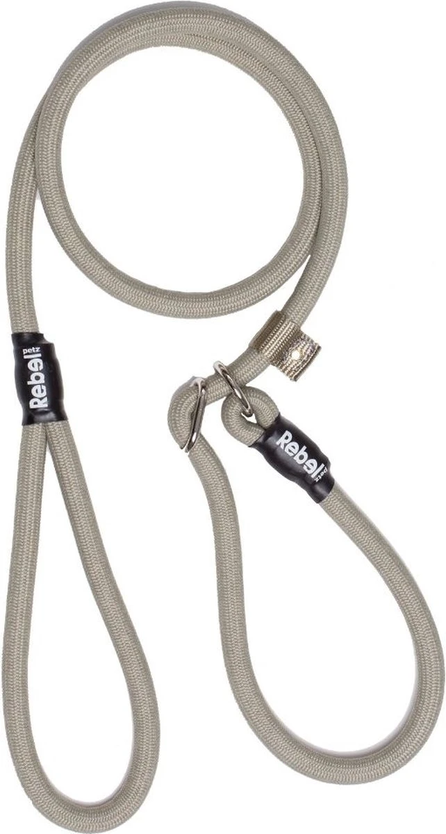 Rebel Petz - Honden Trainingslijn Met Halsband - Taupe, Zwart, Groen & Oranje - Maat Small Of Large - Kleur: Taupe, Maat: Large 3 Rebel Petz - Honden Trainingslijn Met Halsband - Taupe, Zwart, Groen & Oranje - Maat Small Of Large - Kleur: Taupe, Maat: Large