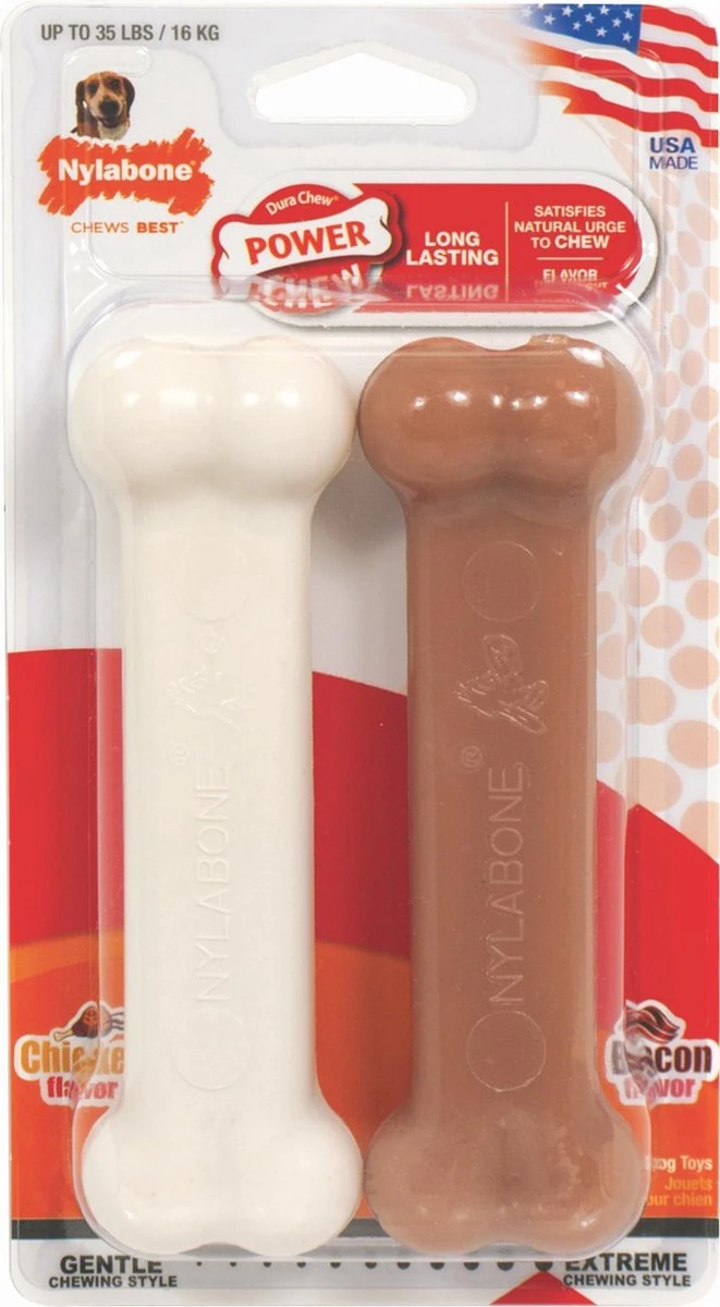 Nylabone Dura Chew Twin Pack Bacon & Chicken Bone Wolf 6 Nylabone Dura Chew Twin Pack Bacon & Chicken Bone Wolf - Afbeelding 4