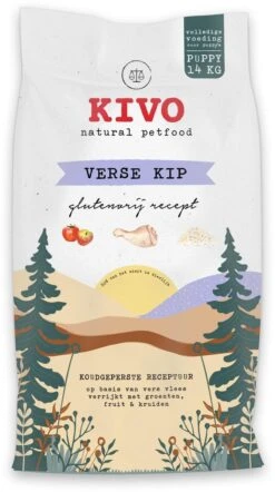 Kivo Petfood Puppybrokken Verse Kip Puppy - 14 Kg - Koudgeperst - Glutenvrij