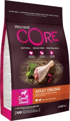Wellness Core Grain Free Dog Small Breed Adult Original - Hondenvoer - Kalkoen Kip 5 Kg -Hondenserie Winkel 695x1200