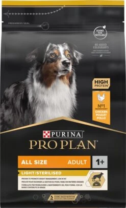 Pro Plan All Sizes Adult Light/Sterilised - Honden Droogvoer - Kip- 3 Kg -Hondenserie Winkel 729x1200 1