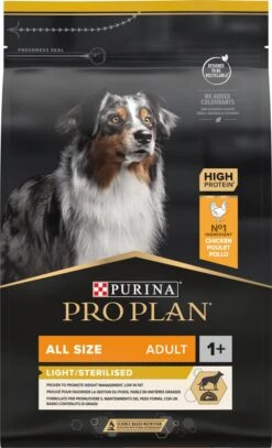 Pro Plan All Sizes Adult Light/Sterilised - Honden Droogvoer - Kip- 3 Kg -Hondenserie Winkel 729x1200 2