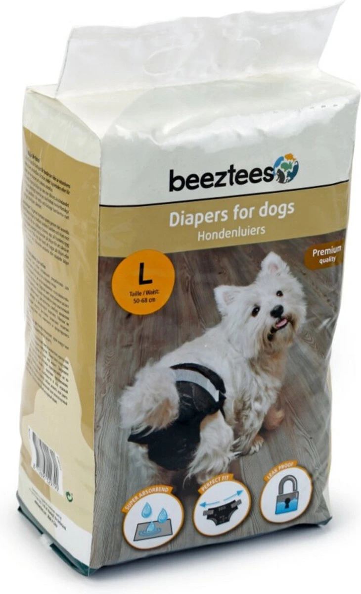 Beeztees - Hondenluier - Zwart - L - 10ST 4 Beeztees - Hondenluier - Zwart - L - 10ST - Afbeelding 2