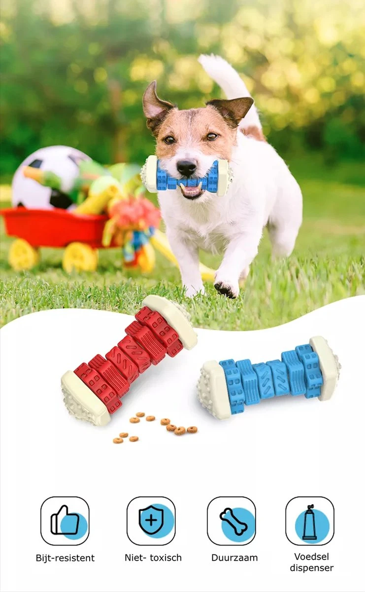 3-in-1 Hondenkauwbot - Gebitsverzorging - IQ Training - Voedsel Afgifte Functie - Geometrisch Ontwerp - Duurzaam & Milieuvriendelijk - Kauwbot - Honden - Hondenbot - Rood 9 3-in-1 Hondenkauwbot - Gebitsverzorging - IQ Training - Voedsel Afgifte Functie - Geometrisch Ontwerp - Duurzaam & Milieuvriendelijk - Kauwbot - Honden - Hondenbot - Rood - Afbeelding 7