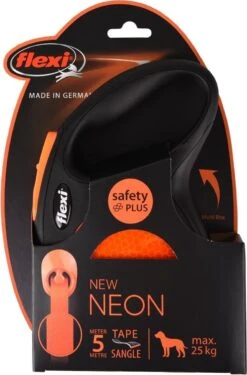 Flexi New Neon Tape - Hondenriem - Zwart/Oranje - M - 5 M - (<25 Kg) -Hondenserie Winkel 791x1200 5