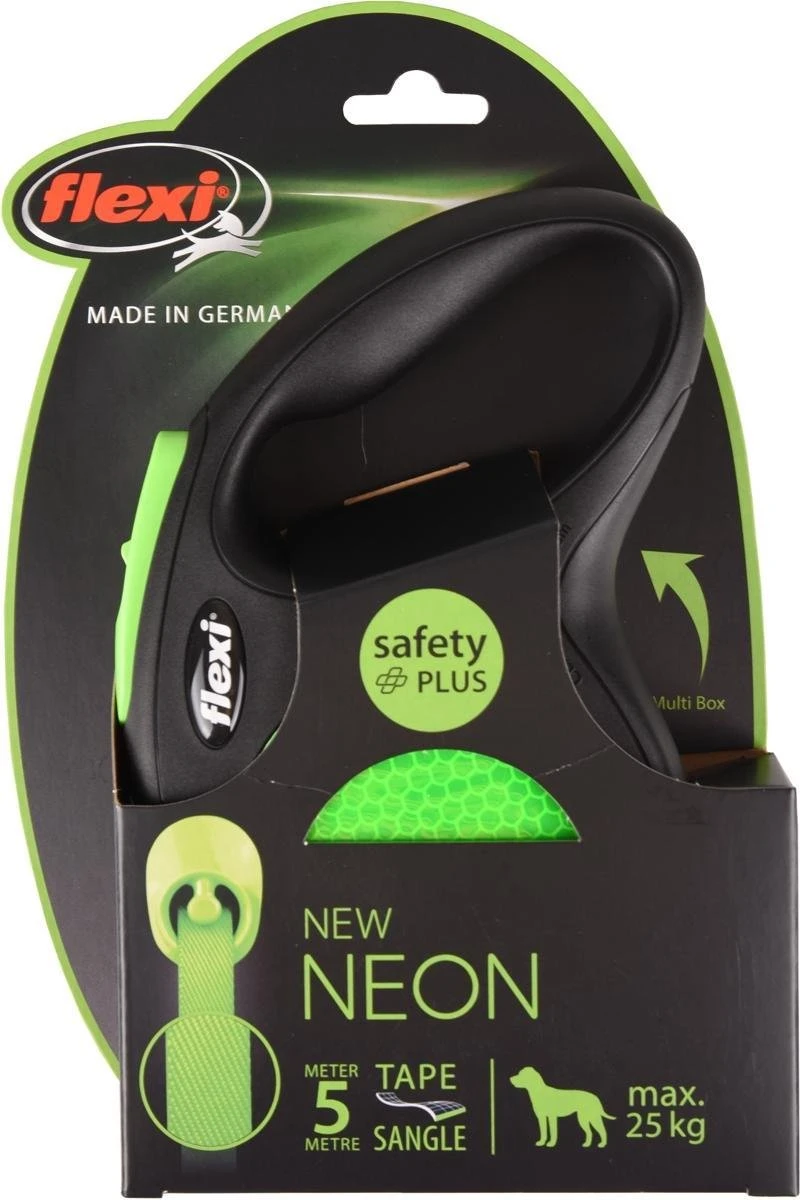 Flexi New Neon Tape - Hondenriem - Zwart/Groen - M - 5 M - (<25 Kg) 10 Flexi New Neon Tape - Hondenriem - Zwart/Groen - M - 5 M - (<25 Kg) - Afbeelding 8