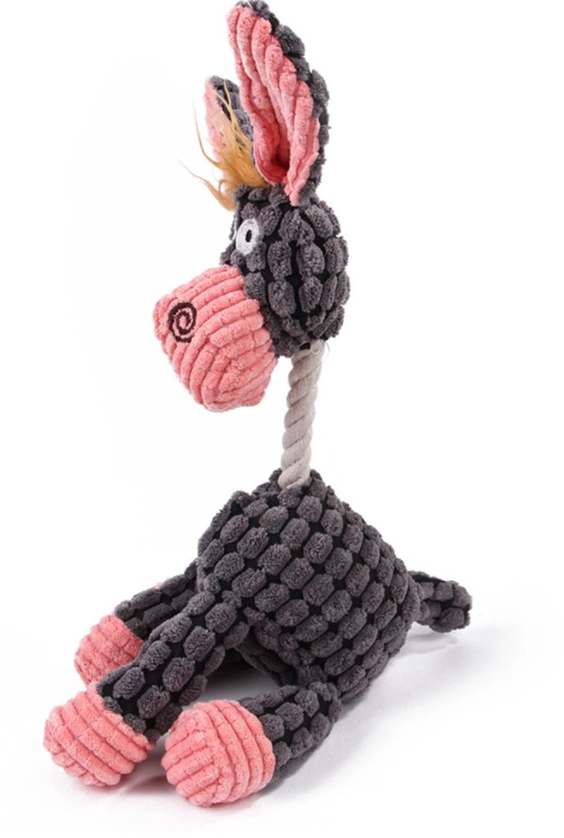 Honden Knuffel - Set Van 2 - Hondenspeelgoed Met Piep - Honden En Katten - Ezel En Giraf - Sellaio 4 Honden Knuffel - Set Van 2 - Hondenspeelgoed Met Piep - Honden En Katten - Ezel En Giraf - Sellaio - Afbeelding 2