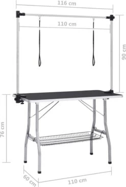 VIDAXL Hondentrimtafel Verstelbaar Met 2 Lussen En Opbergschap -Hondenserie Winkel 808x1200 4