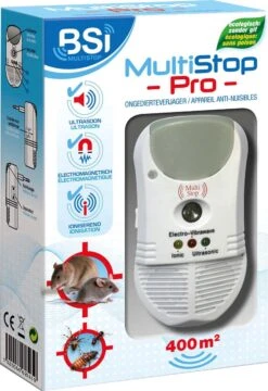 BSI - Multistop Pro - Ongedierteverjager Met 3-voudige Werking: Ultrasoon + Elektromagnetisch + Ioniserend - Ongediertebestrijding - Onhoorbaar Voor Mens - Bereik Tot 300 M² -Hondenserie Winkel 823x1200 5