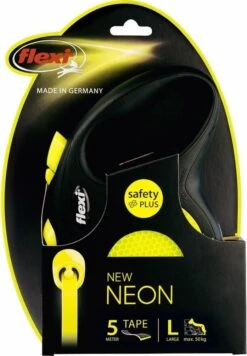 Flexi New Neon Tape - Hondenriem - Geel/Zwart - L - 5 M - (<50 Kg) -Hondenserie Winkel 832x1200 1