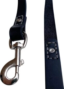 Hondenriem - 220cm – Zwarte Riem - Leren Hondenriem Met Stiksels – 100% Volnerfleer - Hond - Leer - Leder -Hondenserie Winkel 856x1200 4