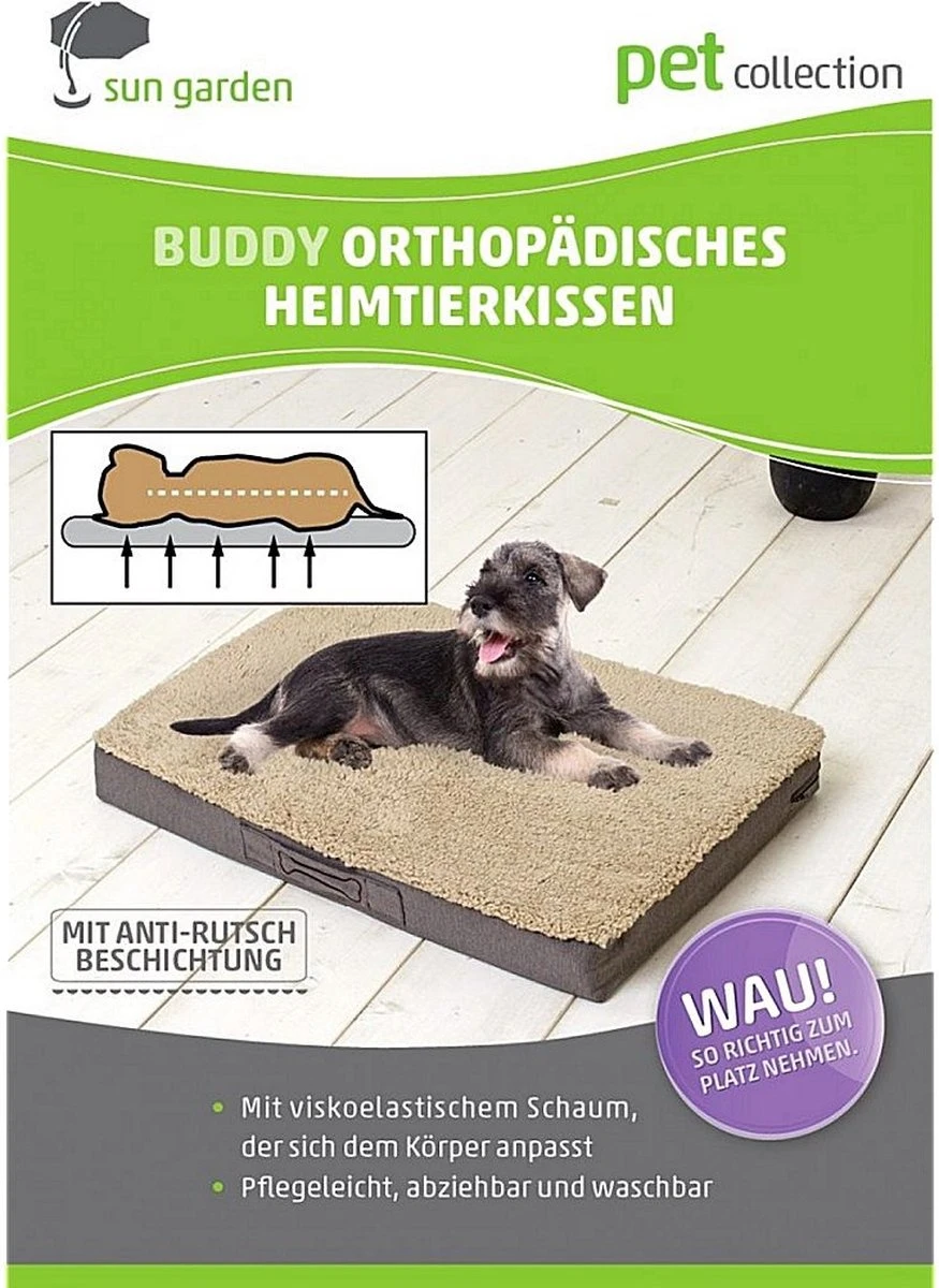 Sun Garden Buddy Orthopedisch Hondenkussen 120x72x10cm Antraciet 6 Sun Garden Buddy Orthopedisch Hondenkussen 120x72x10cm Antraciet - Afbeelding 4