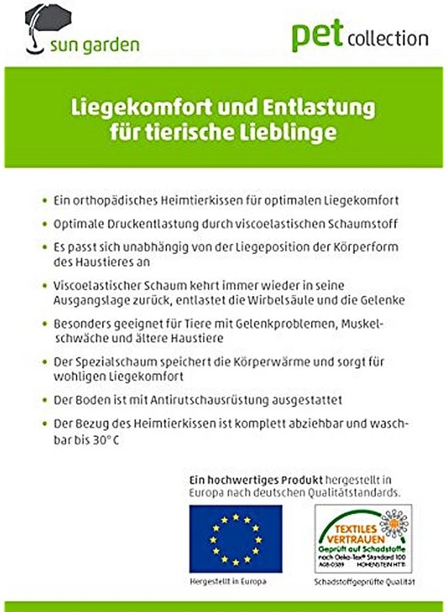 Sun Garden Buddy Orthopedisch Hondenkussen 120x72x10cm Antraciet 8 Sun Garden Buddy Orthopedisch Hondenkussen 120x72x10cm Antraciet - Afbeelding 6