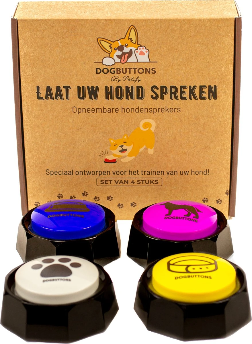 Dogbuttons® – PETIFY PREMIUM Praatknoppen –4 Stuks - Praatknop – Hond – Opneembare Knoppen – Hond Praten – Hondentraining – Praatknoppen – Dog Button – Hondenknop – Huisdier – Honden Speelgoed Intelligentie – Praten Met Hond – Laat Uw Hond Spreken! 3 Dogbuttons® – PETIFY PREMIUM Praatknoppen –4 Stuks - Praatknop – Hond – Opneembare Knoppen – Hond Praten – Hondentraining – Praatknoppen – Dog Button – Hondenknop – Huisdier – Honden Speelgoed Intelligentie – Praten Met Hond – Laat Uw Hond Spreken!