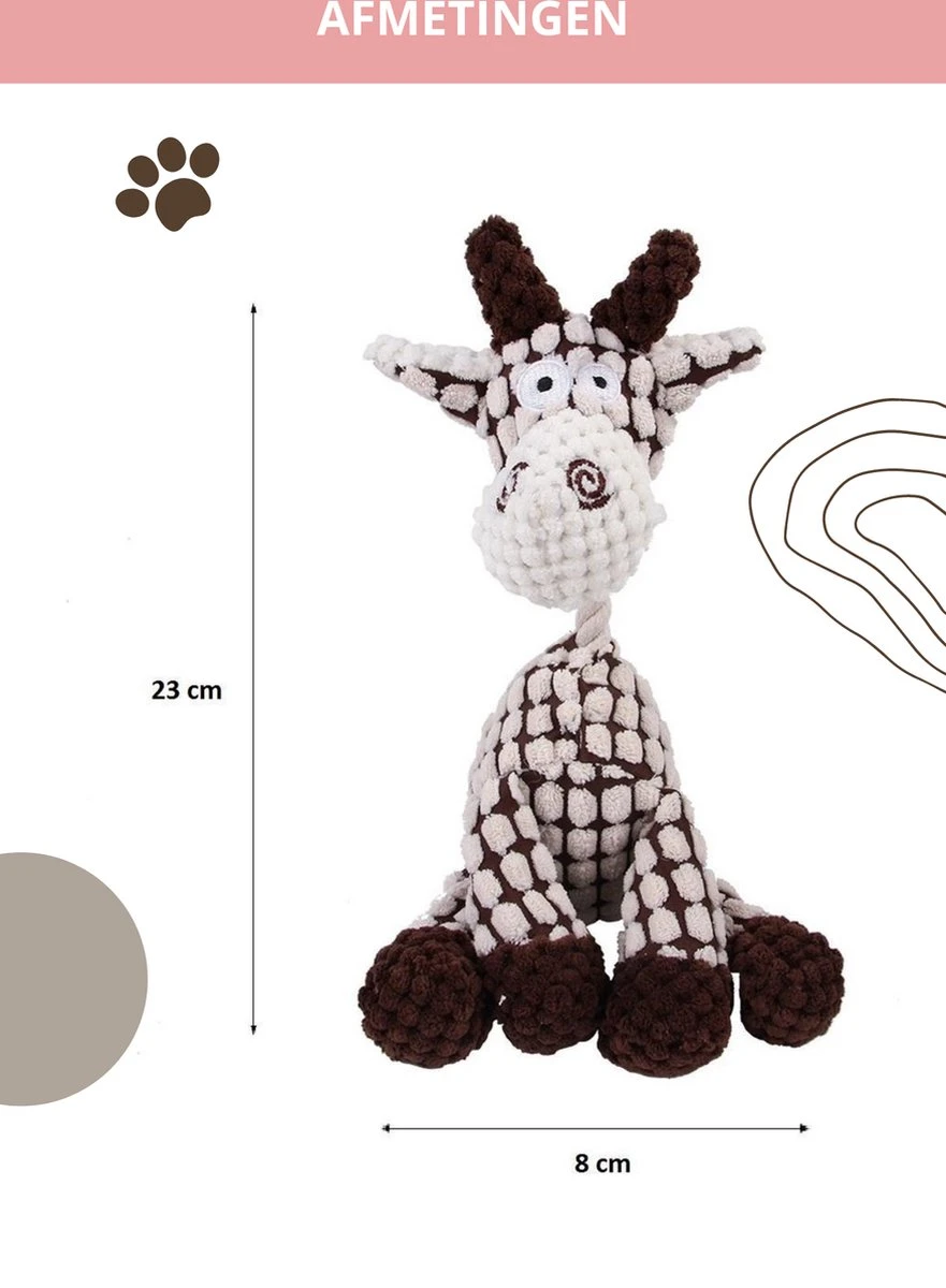 Honden Knuffel - Set Van 2 - Hondenspeelgoed Met Piep - Honden En Katten - Ezel En Giraf - Sellaio 12 Honden Knuffel - Set Van 2 - Hondenspeelgoed Met Piep - Honden En Katten - Ezel En Giraf - Sellaio - Afbeelding 10