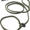 Abany Quality Design 1.80 Mtr Jachtgroen - Jachtlijn - Dubbele Stop - Retrieverlijn - Gentle Leader - Lijn Leiband Met Halsband - Sliplijn Met Stop – Half Slip - Puppylijn - Vanglijn - Mantrailing - 1R1909