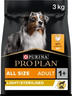 Pro Plan All Sizes Adult Light/Sterilised - Honden Droogvoer - Kip- 3 Kg -Hondenserie Winkel 895x1200