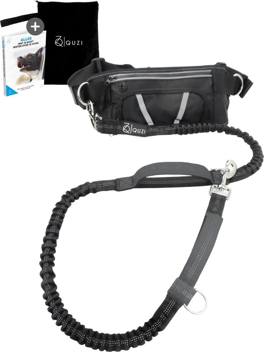 Canicross Looplijn Hond Met Heupriem Voor Hardlopen - Elastische Handsfree Hondenriem - Honden Trainingslijn - 150/200cm - Grijs 3 Canicross Looplijn Hond Met Heupriem Voor Hardlopen - Elastische Handsfree Hondenriem - Honden Trainingslijn - 150/200cm - Grijs