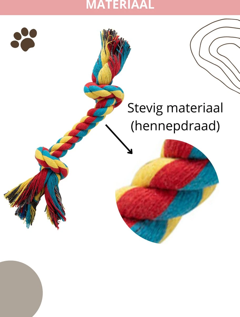 Speeltouw Hond - 3 Stuks - Speelgoed Hond - Flostouw - Hondenspeelgoed - Puppy - Trektouw 8 Speeltouw Hond - 3 Stuks - Speelgoed Hond - Flostouw - Hondenspeelgoed - Puppy - Trektouw - Afbeelding 6