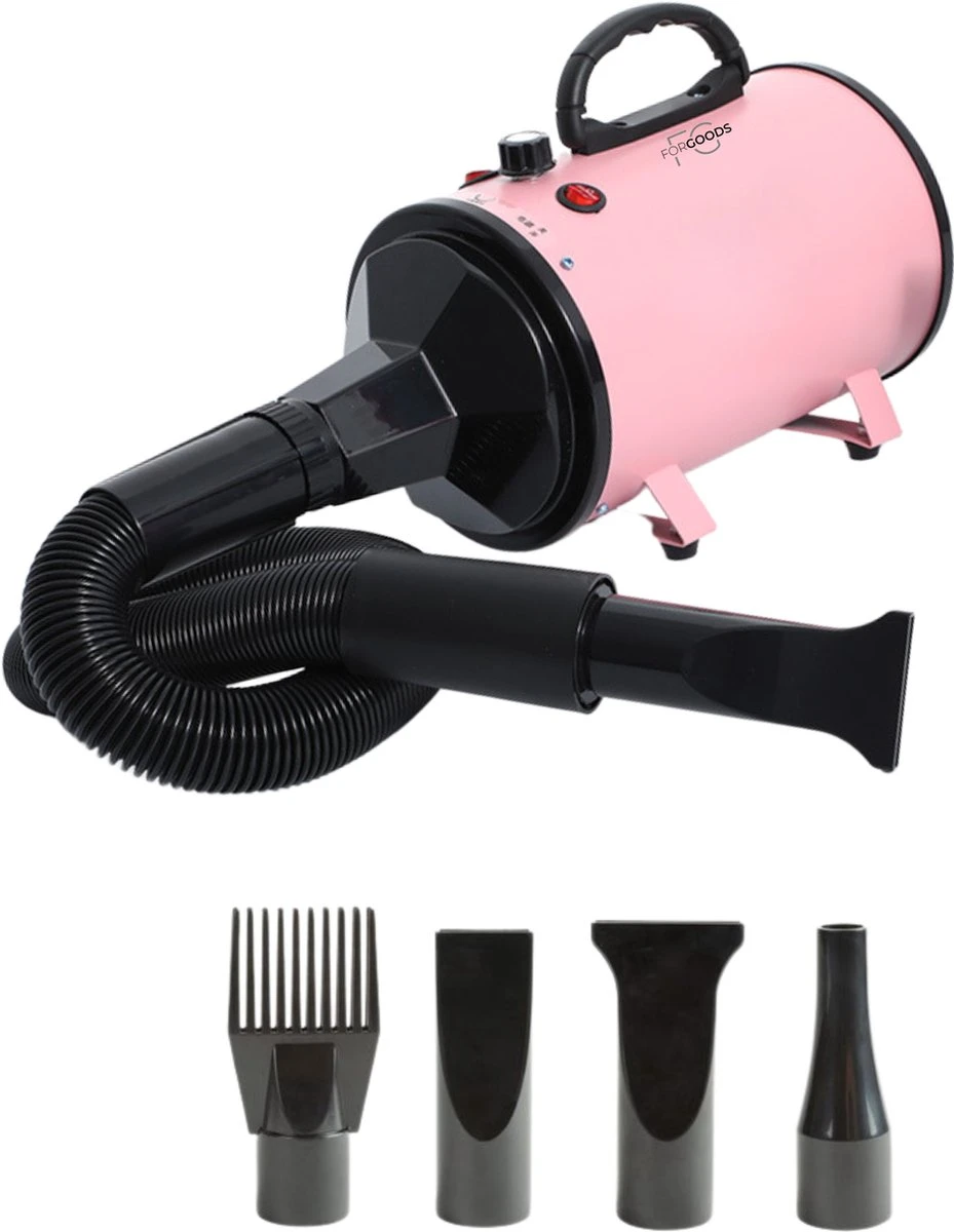 Forgoods Professionele Hondenfohn - Waterblazer Voor Honden - Hondenfohn Met 4 Opzetstukken - 2800W Verstelbaar Vermogen - Roze 3 Forgoods Professionele Hondenfohn - Waterblazer Voor Honden - Hondenfohn Met 4 Opzetstukken - 2800W Verstelbaar Vermogen - Roze