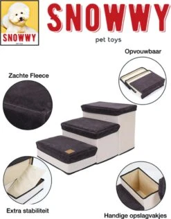 SNOWWY - Hondentrap Met Opslagruimte - Honden Loopplank Met Handige Opslagvakje - Hondenloopplanken - Inklapbaar - Huisdier Opstap - Hondentrapje - Grijs -Hondenserie Winkel 938x1200 1