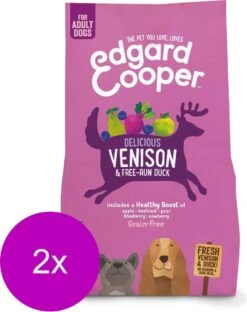 Edgard & Cooper Verse Hert & Scharreleend Brok - Voor Volwassen Honden - Hondenvoer - 2 X 2.5kg