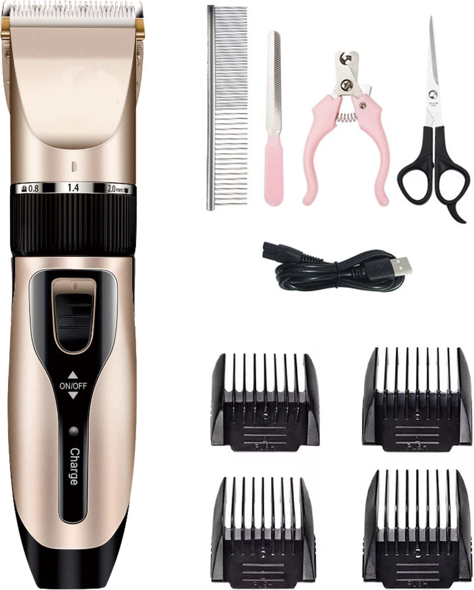 PetGoods Hondentondeuse - 10 Delige Set - Katten & Honden - Draadloos - Low Noise - Incl. Schaar, Nagelknipper, Vijl & Kam 3 PetGoods Hondentondeuse - 10 Delige Set - Katten & Honden - Draadloos - Low Noise - Incl. Schaar, Nagelknipper, Vijl & Kam