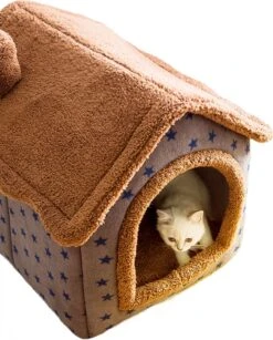 Château Animaux® Hondenhuis - Kattenhuis - 50 X 40x 46 Cm - Dierenhuis - Kattenhok - Hondentent - Hondenhuisjes Voor Binnen - Bruin -Hondenserie Winkel 965x1200